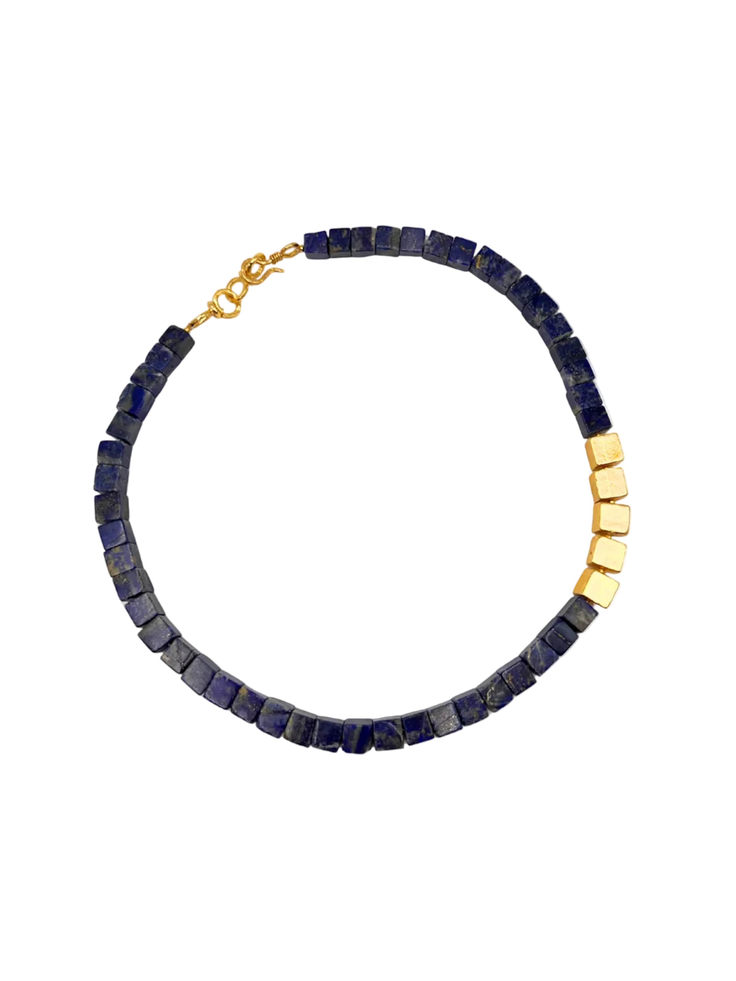 Les Reines Kæde 'Nocturne - Beaded Necklace (Lapis) with 24K Plated Beads' i blå: forside