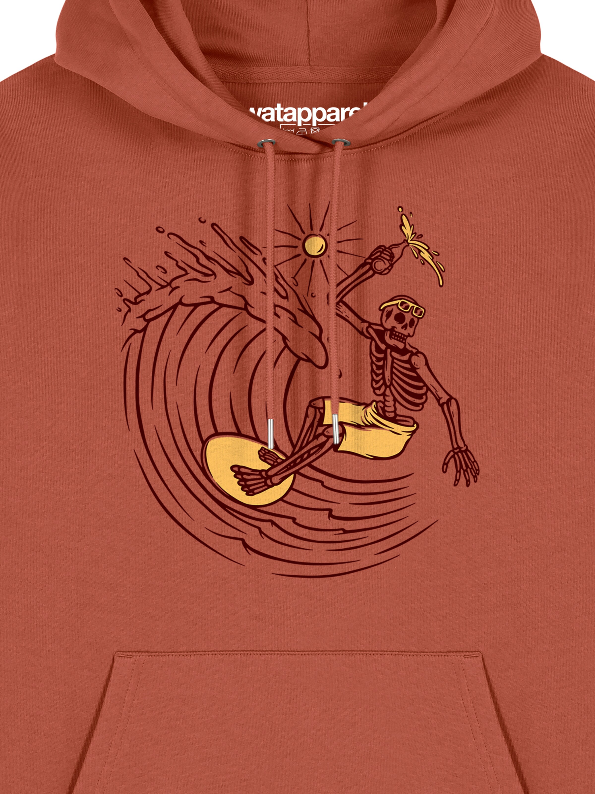 Sweat-shirt ' Surfing for life ' Watapparel en marron