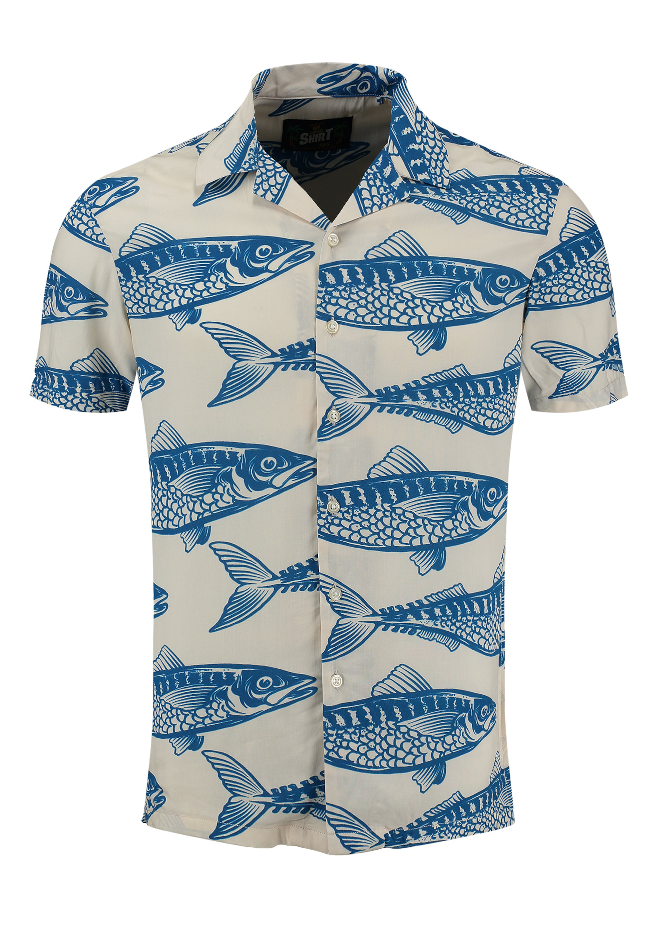 Coupe regular Chemise 'Sardines' Key Largo en blanc : devant