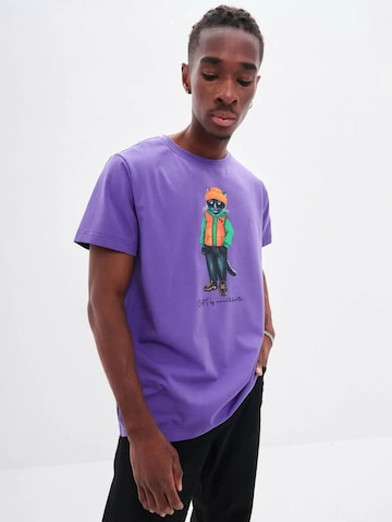 Cat e Lolette - Camiseta 'Hoodie Cat' en lila