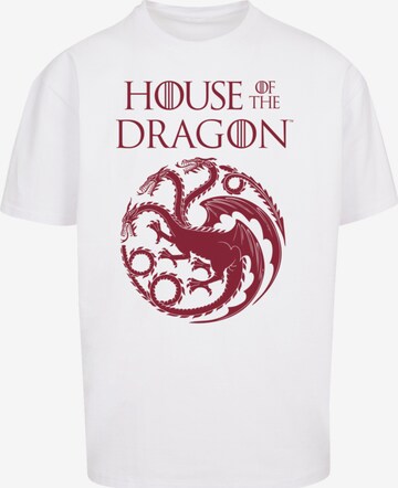 F4NT4STIC Shirt 'House Of The Dragon Targaryen' in Wit: voorkant