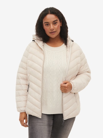 Zizzi Tussenjas 'CASALLY' in Beige: voorkant