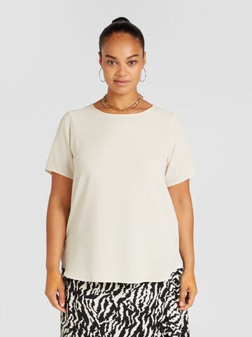Camicia da donna 'CARVICA' di ONLY Carmakoma in beige: frontale