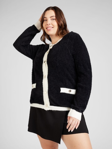 ONLY Carmakoma Knit Cardigan 'Lady' in Black: front