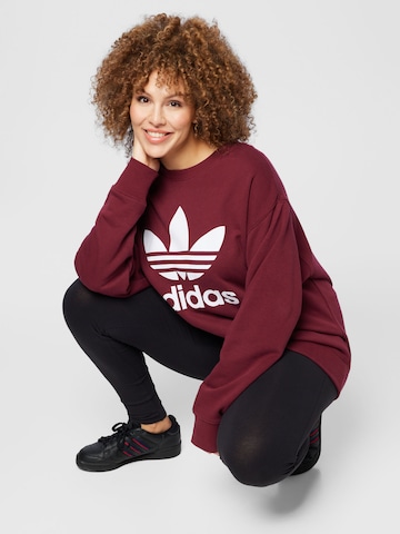 ADIDAS ORIGINALS Sweatshirt 'Trefoil Crew ' in Rood