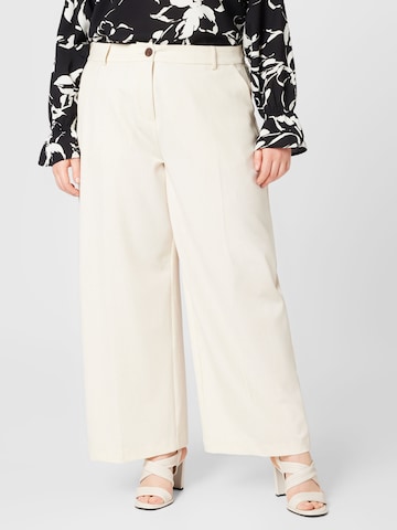 Wide Leg Pantalon à plis 'MILENA' Fransa Curve en blanc : devant