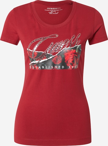 T-shirt 'ROSES' GUESS en rouge : devant