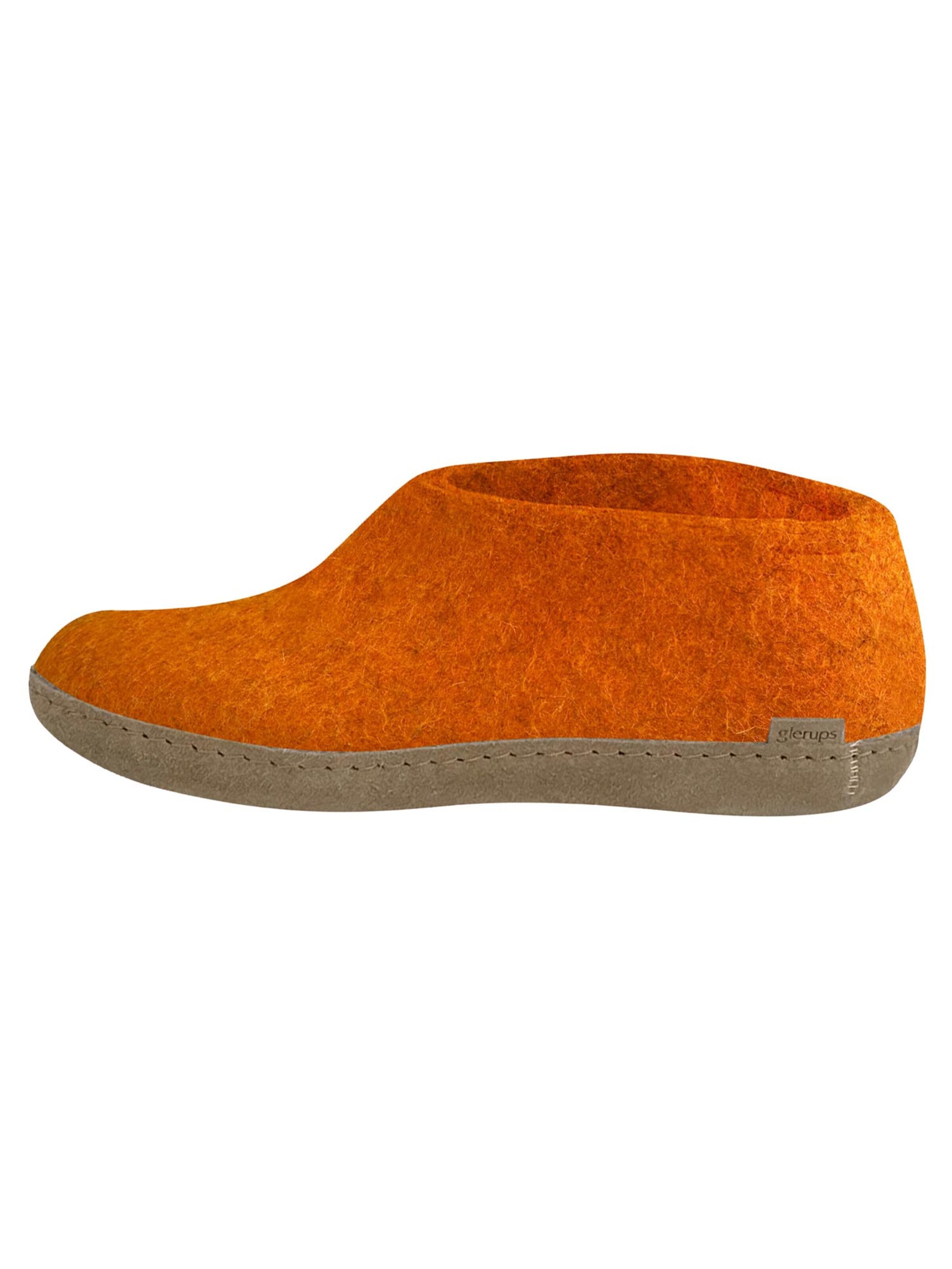 Glerups Slipper 'Ledersohle' in Orange: front