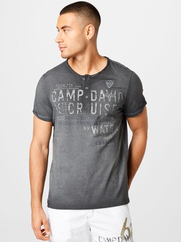 CAMP DAVID Shirt in Black: front