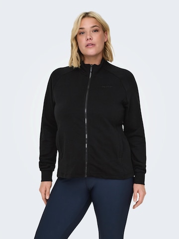 Only Play Curvy Sportsweatjacka i svart: framsida