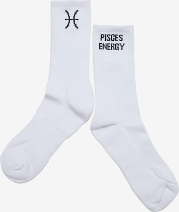 Chaussettes 'Zodiac' DEF en blanc : devant