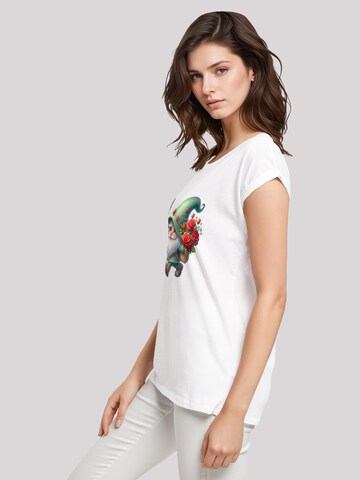 T-shirt 'Gnom Frühling Blumen Schmetterling' F4NT4STIC en blanc