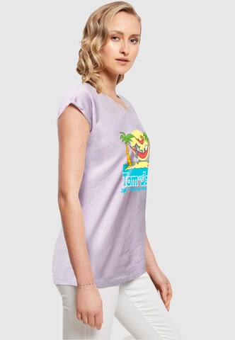 ABSOLUTE CULT T-Shirt 'Tom and Jerry - Hammock Dreams' in Lila