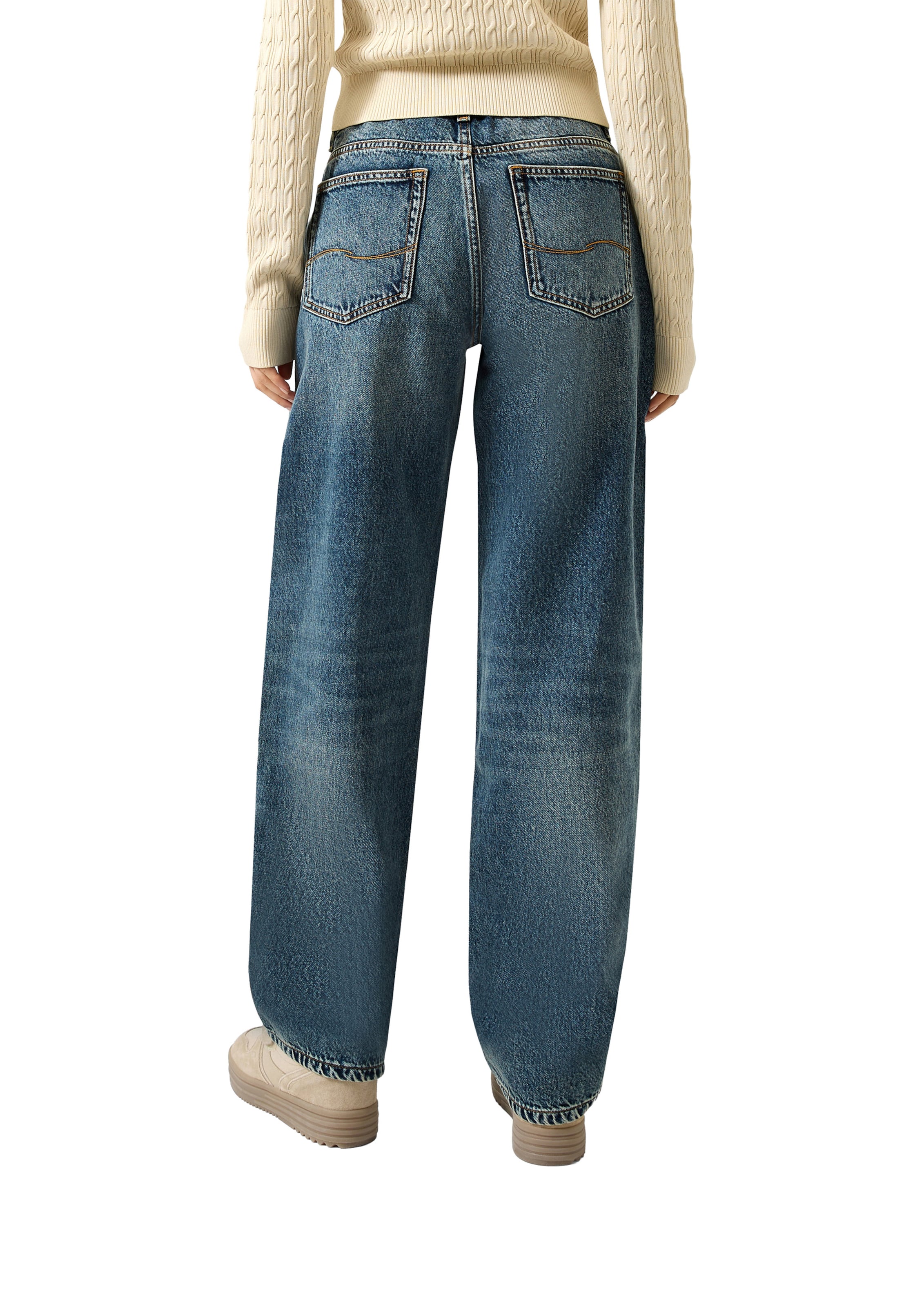QS Wide leg Jeans in Blue: back