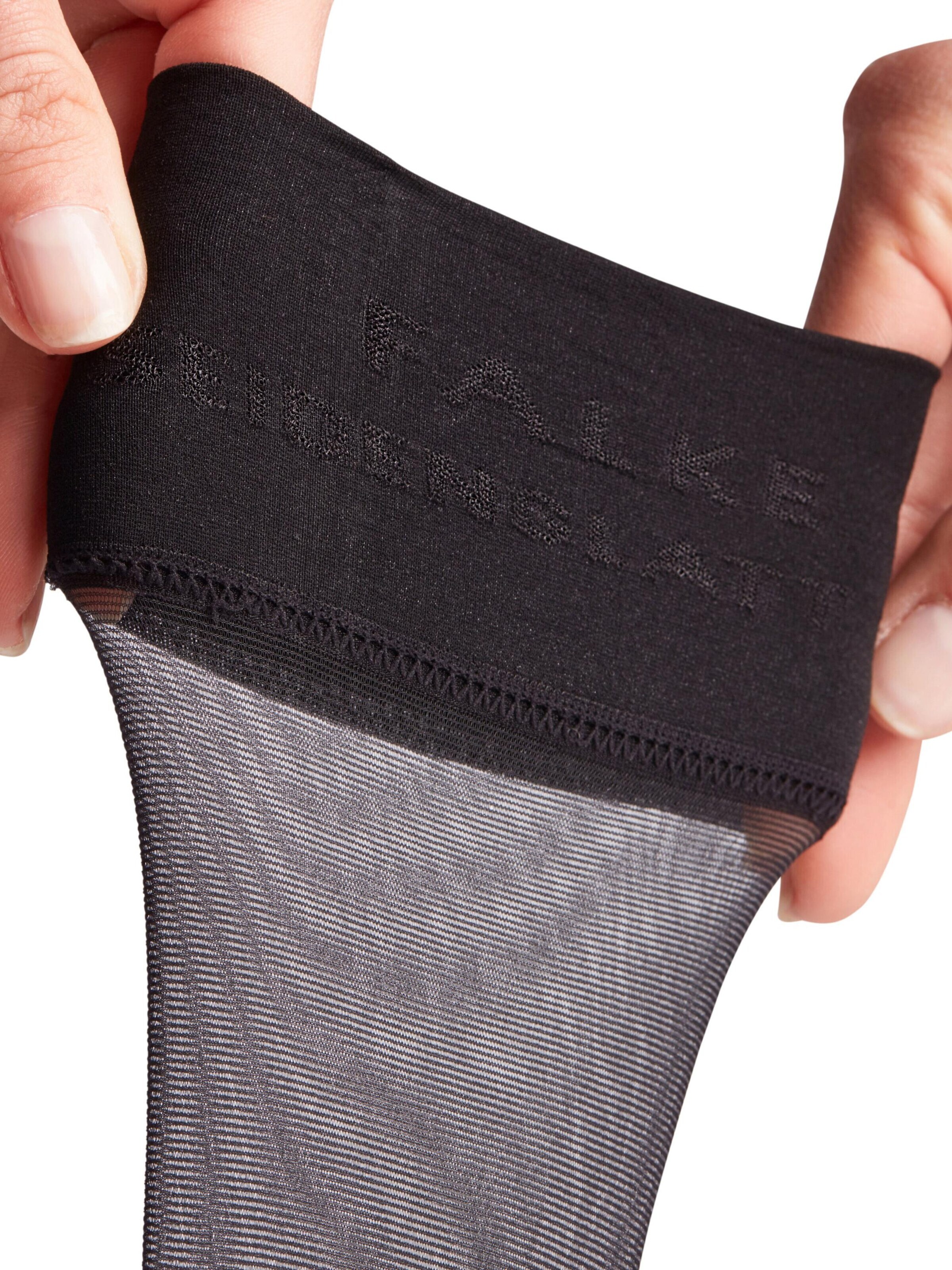 FALKE Knee High Socks 'Seidenglatt' in Black