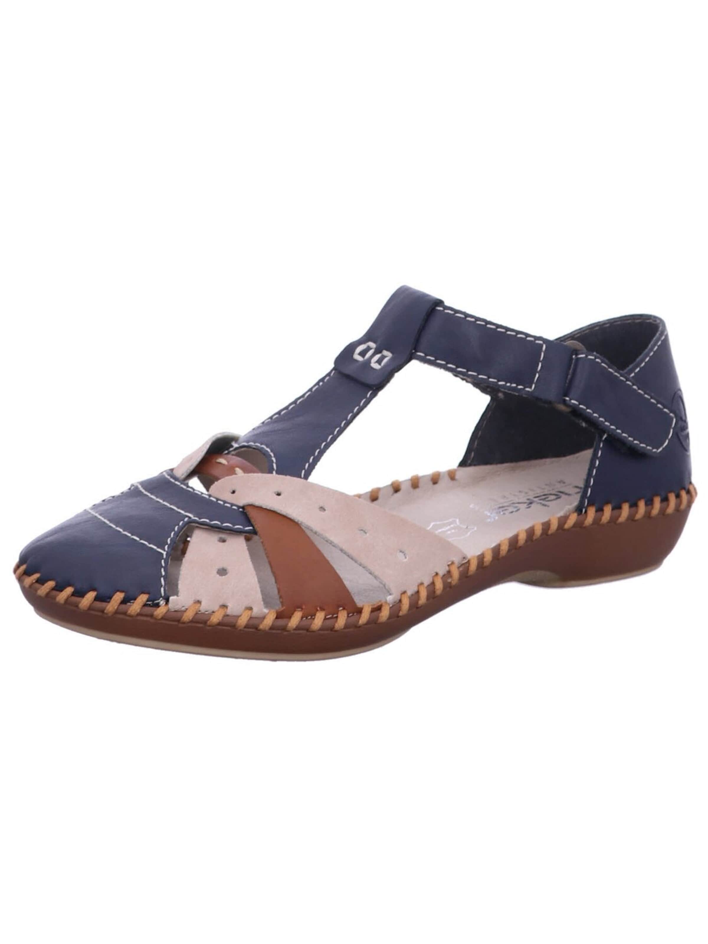 Rieker Sandaal 'Sandalette Damen M1655-14 Kunststoff (Synthetik) in blau' in Blauw: voorkant