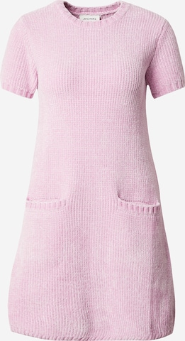 Rochie tricotat de la Monki pe roz: față
