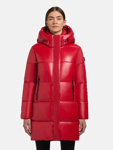 Manteau d’hiver ' Haya Shiny-YM ' khujo en rouge : devant