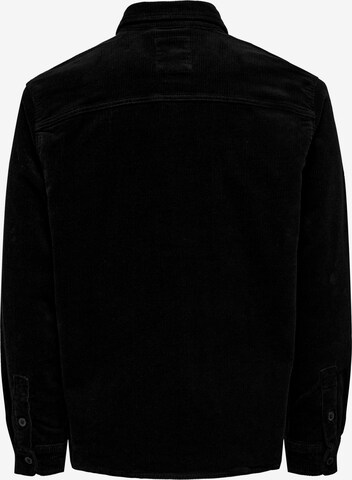 Only & Sons Comfort fit Button Up Shirt 'Track' in Black