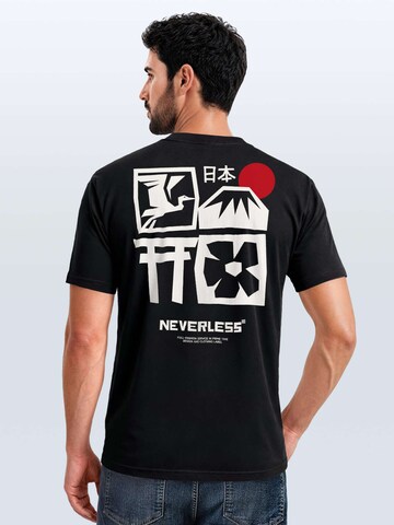 Neverless Shirt 'Japan Fuji' in Black