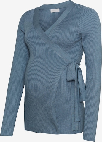 MAMALICIOUS Knit Cardigan 'Shila' in Blue: front