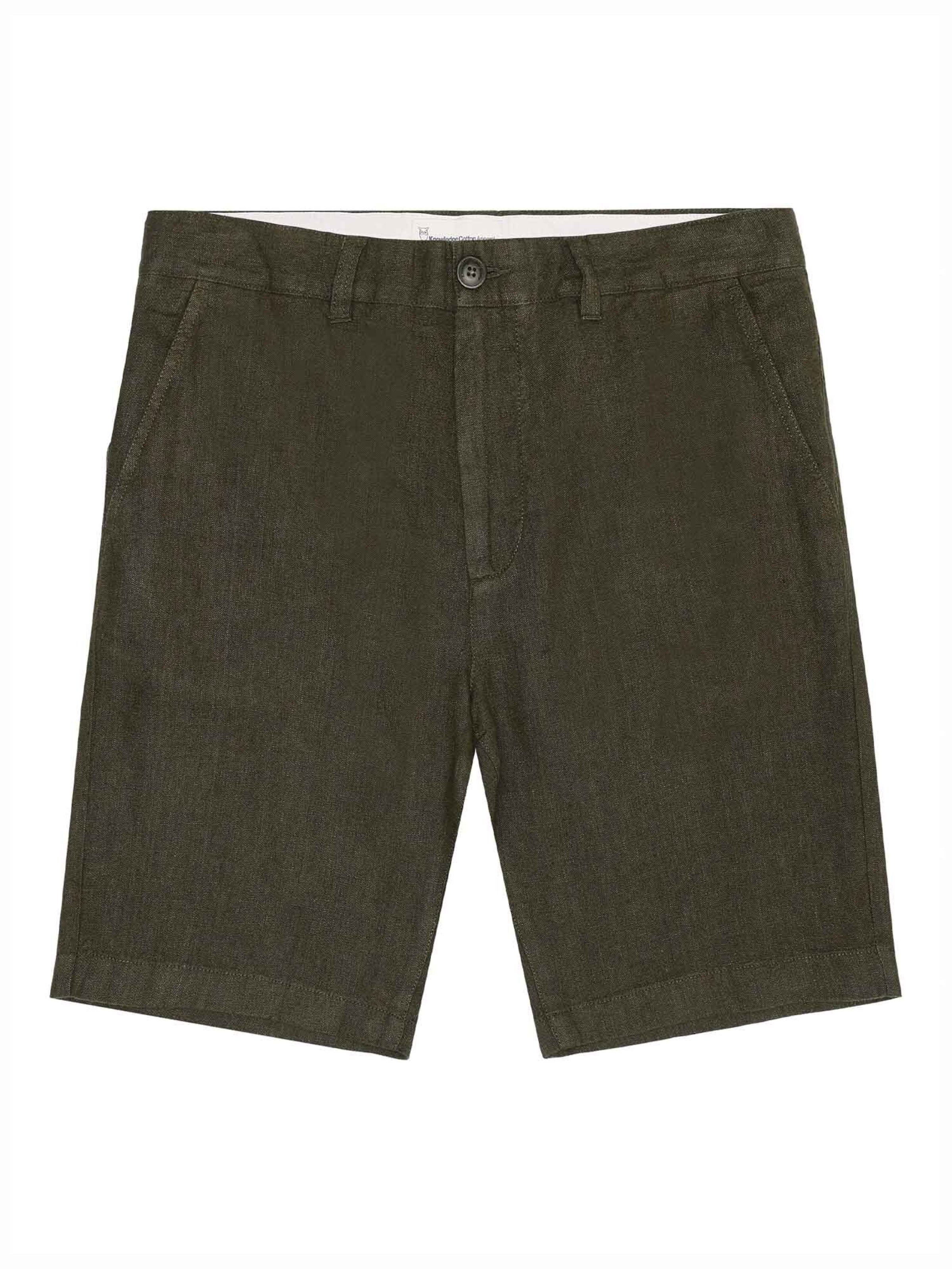KnowledgeCotton Apparel Regular Pants in Green: front