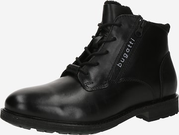 bugattiČizme na vezanje - crna boja: prednji dio