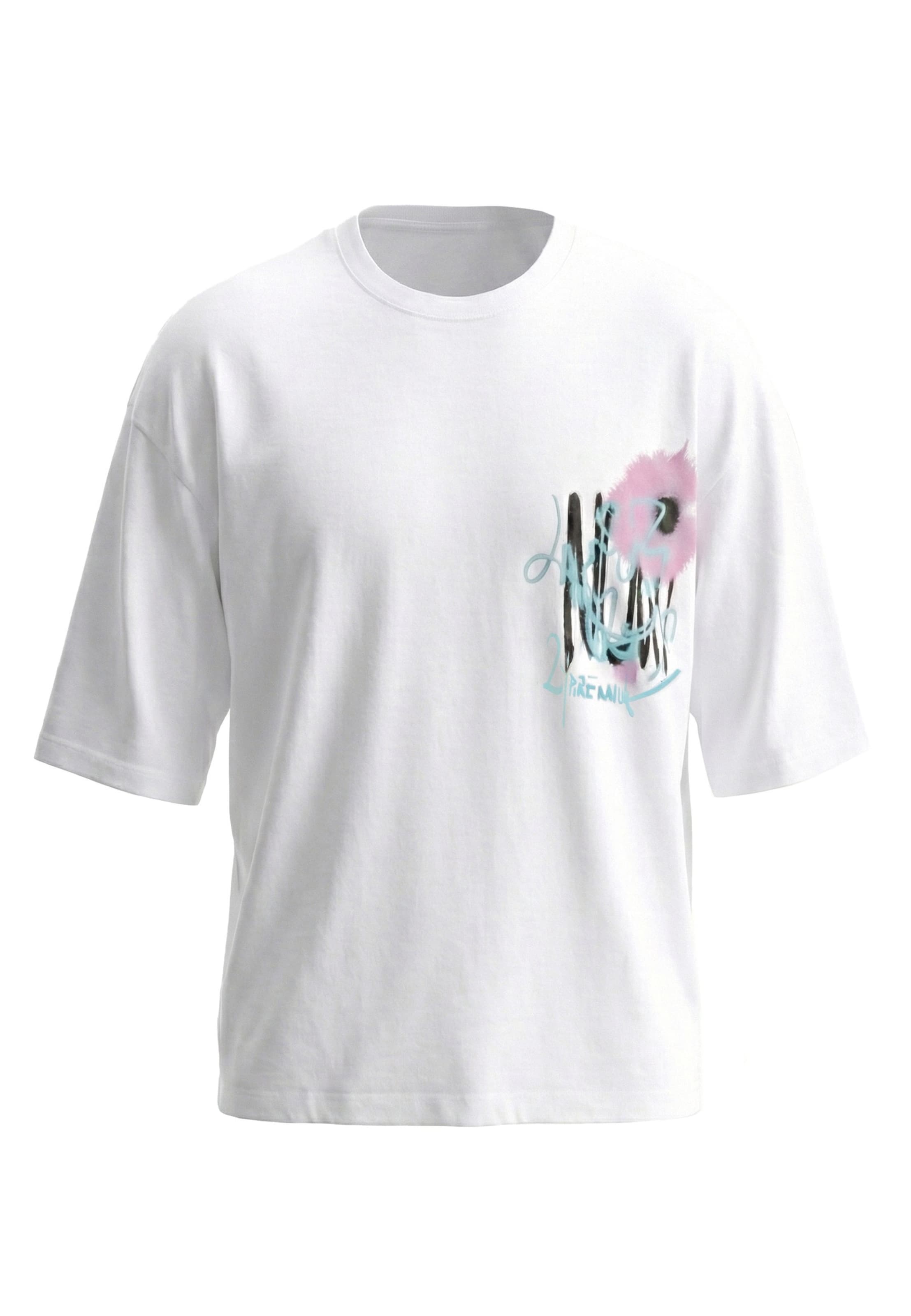 2Y Premium Shirt 'Flower Splash' in Wit: voorkant