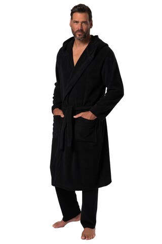 JP1880 Badjas lang  in Zwart: voorkant