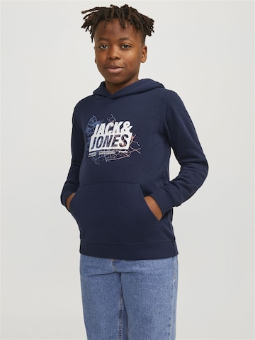 zils Jack & Jones Junior Sportisks džemperis 'Map': no priekšpuses
