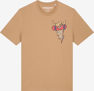 T-Shirt 'Skateboard' Watapparel en beige : devant