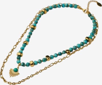THE GEM STORIES JEWELRY Ketju 'Marble Aquamarine Howlite Gold Chain Necklace' värissä sininen: etupuoli