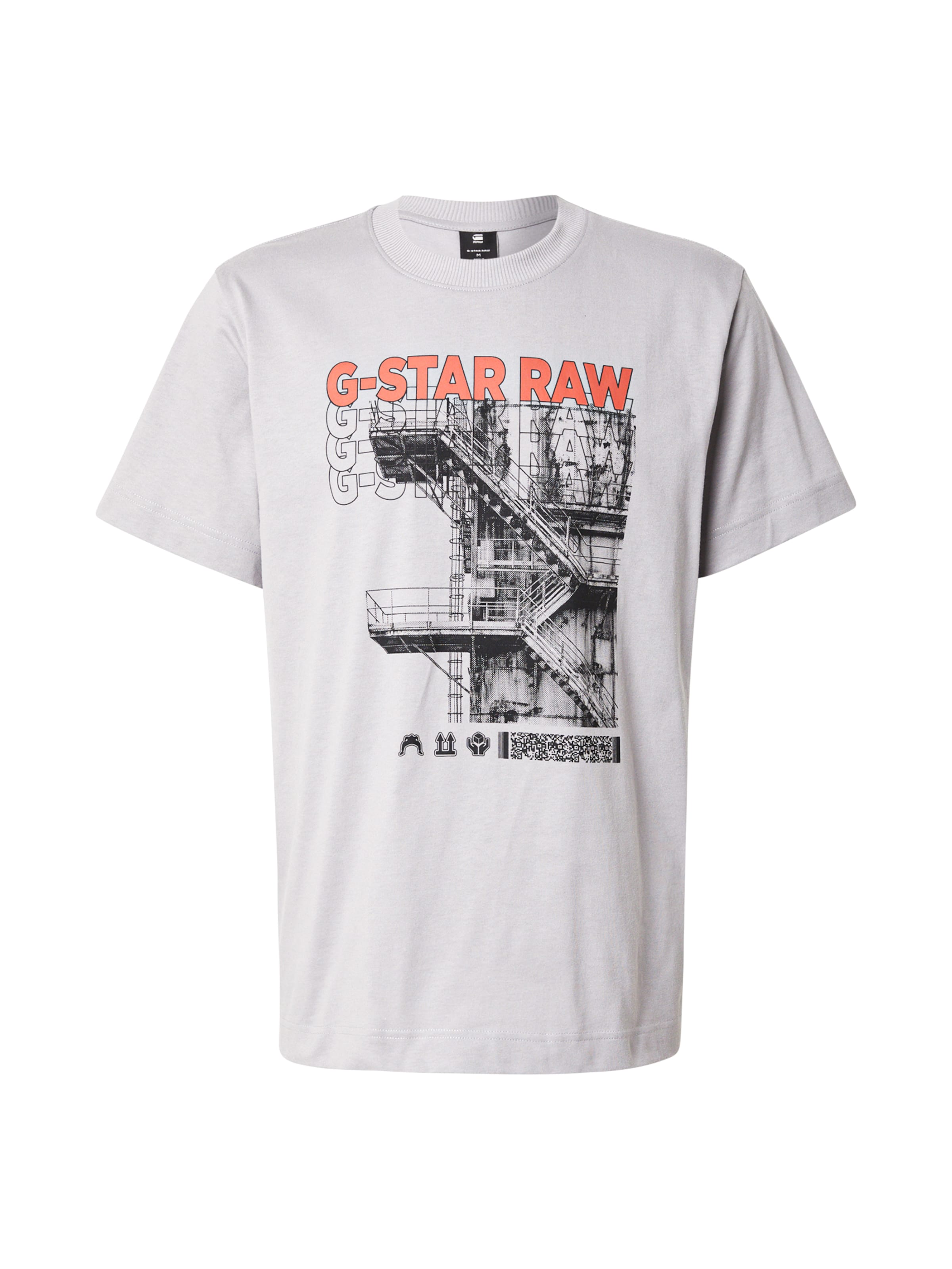 pelēks G-STAR T-Krekls 'Stairs': no priekšpuses