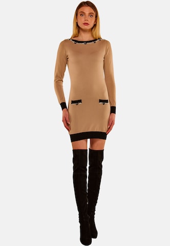 TOOche Jurk 'Classy Vintage' in Beige: voorkant