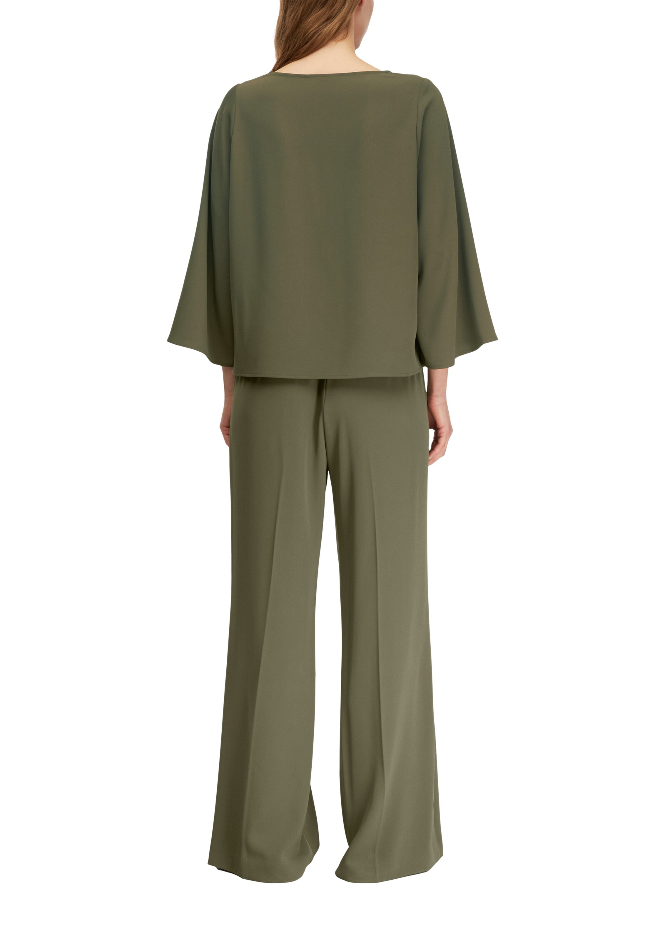 COMMA Wide leg Pleated Pants in Green