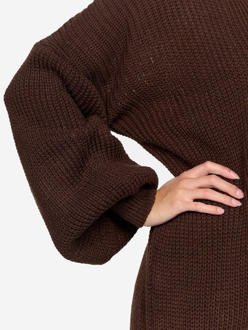 Elara Gebreide mantel in Bruin