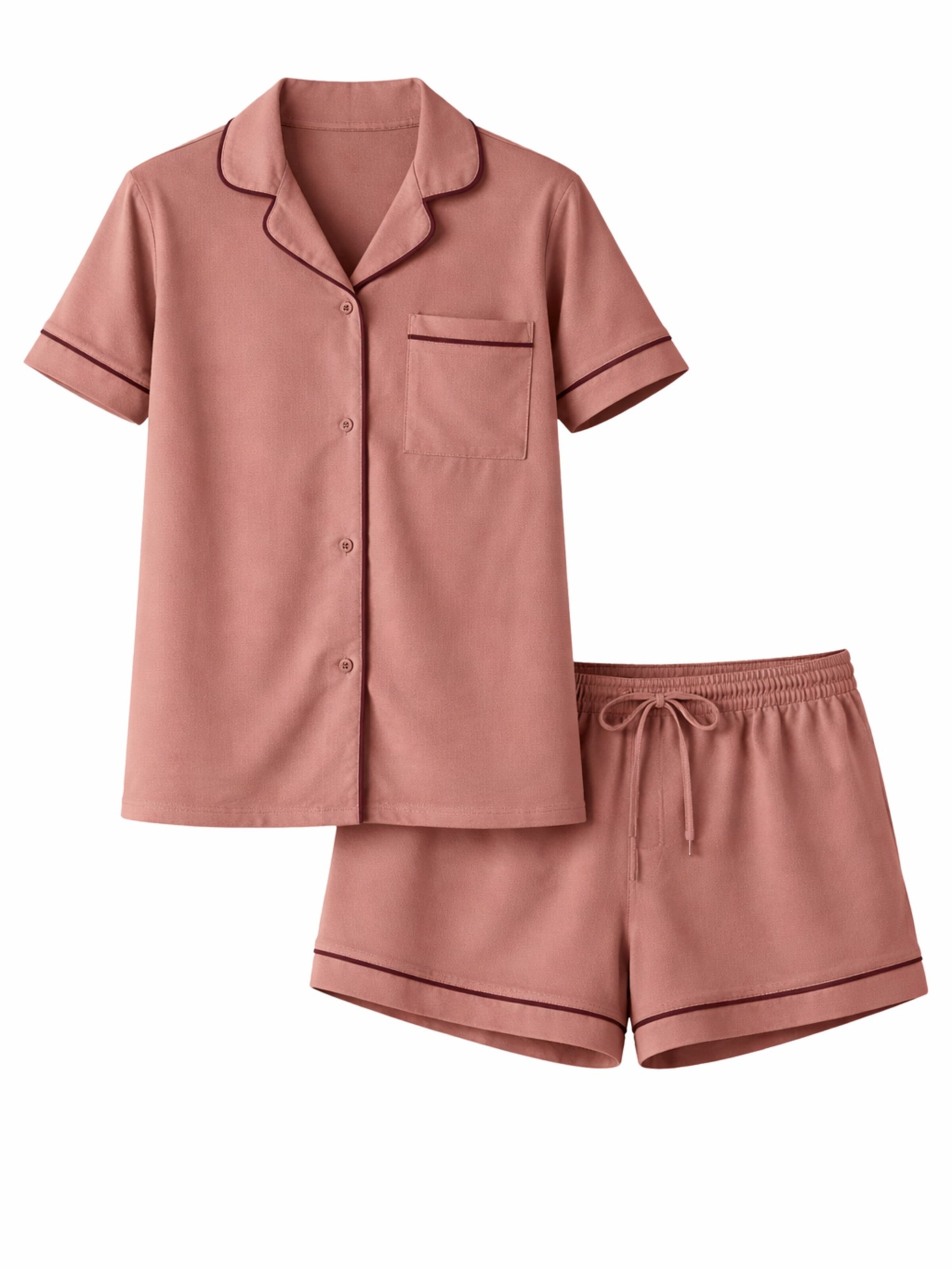 LEAFLETIC Pyjamahose 'Leafletic Women’s Night Wear Short Set'‌‌‌‌‌‌‌‌‌ in Braun: Vorderseite