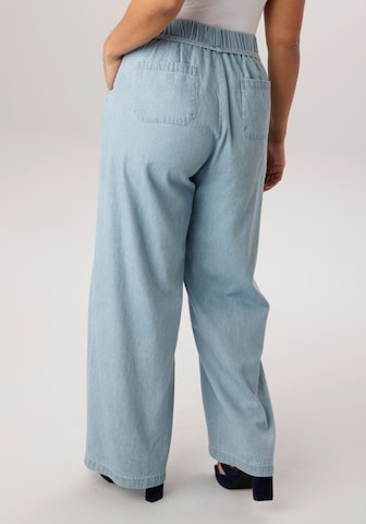 Aniston Wide Leg Jeans in Blau
