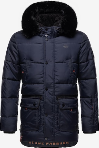 STONE HARBOUR Winterjas 'Mironoo' in Blauw: voorkant