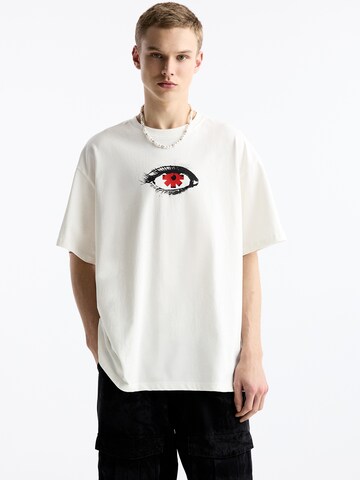 T-Shirt Pull&Bear en blanc : devant