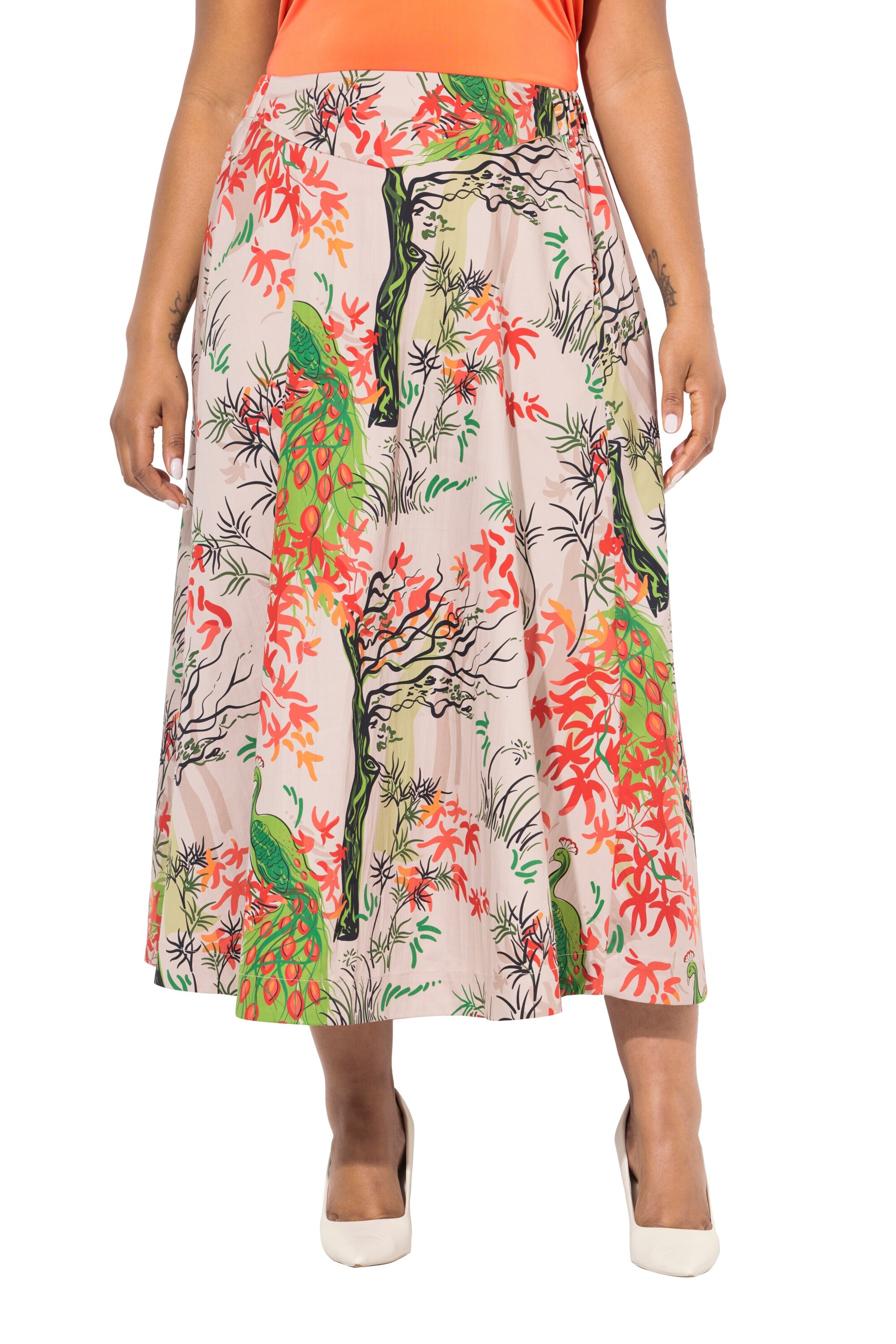 Ulla Popken Rok in Roze: voorkant