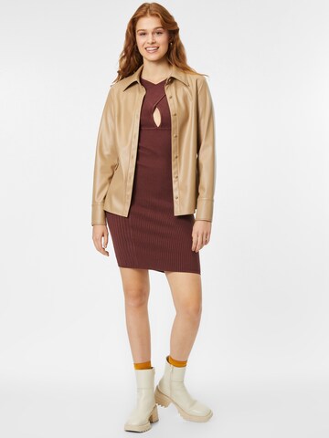 GUESS Knitted dress 'ELSIE' in Brown