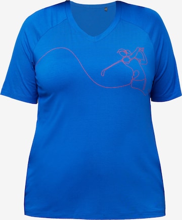 T-shirt Ulla Popken en bleu : devant