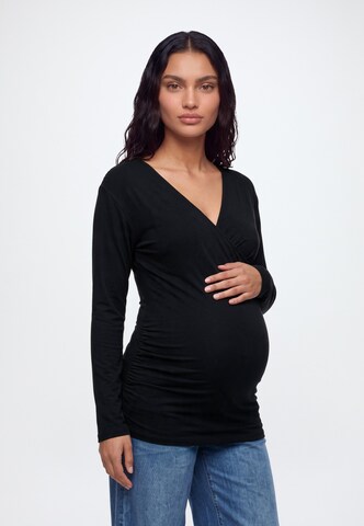 Lindex Maternity Majica 'Lisa' | črna barva: sprednja stran