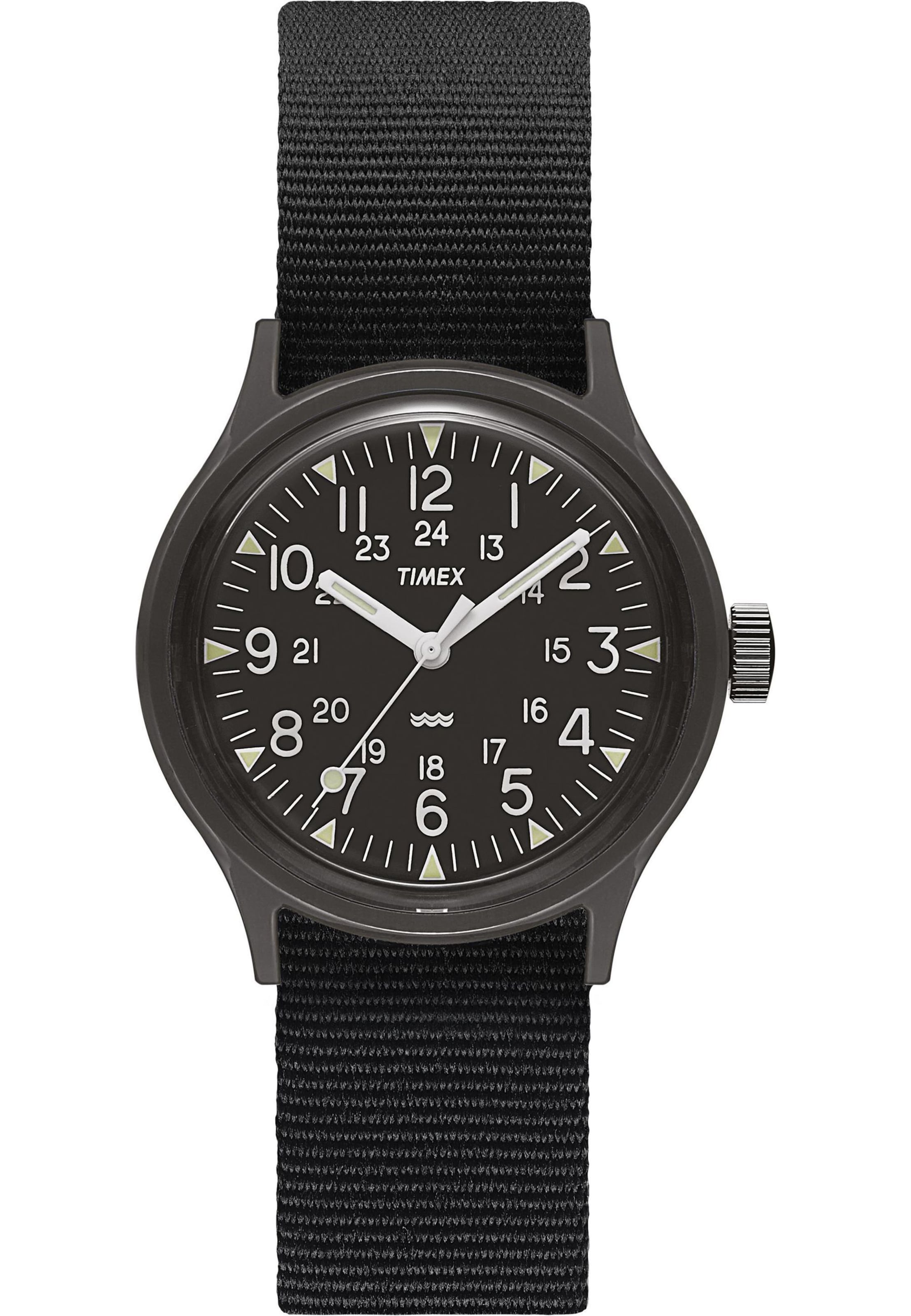 Montre à affichage analogique TIMEX en noir : devant