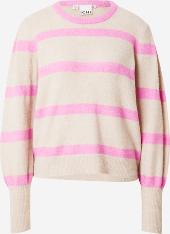 Pull-over 'DUSTY' ICHI en rose : devant