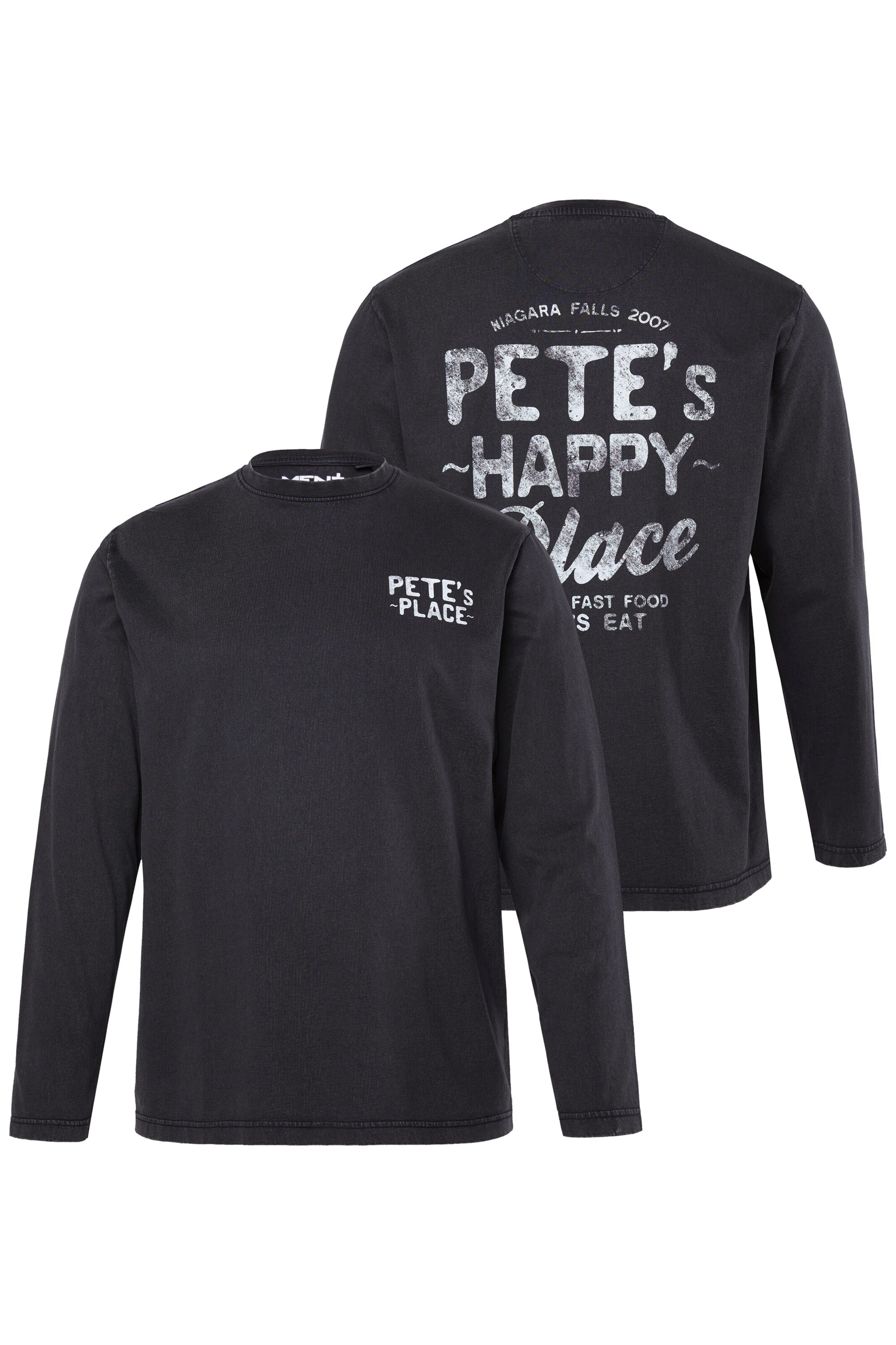 Men Plus Shirt in Zwart