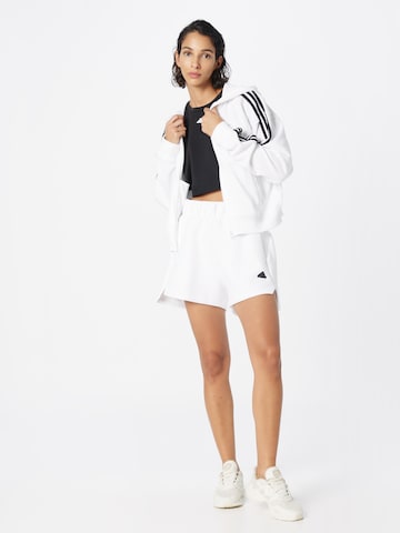 ADIDAS SPORTSWEARLoosefit Sportske hlače 'Z.N.E.' - bijela boja