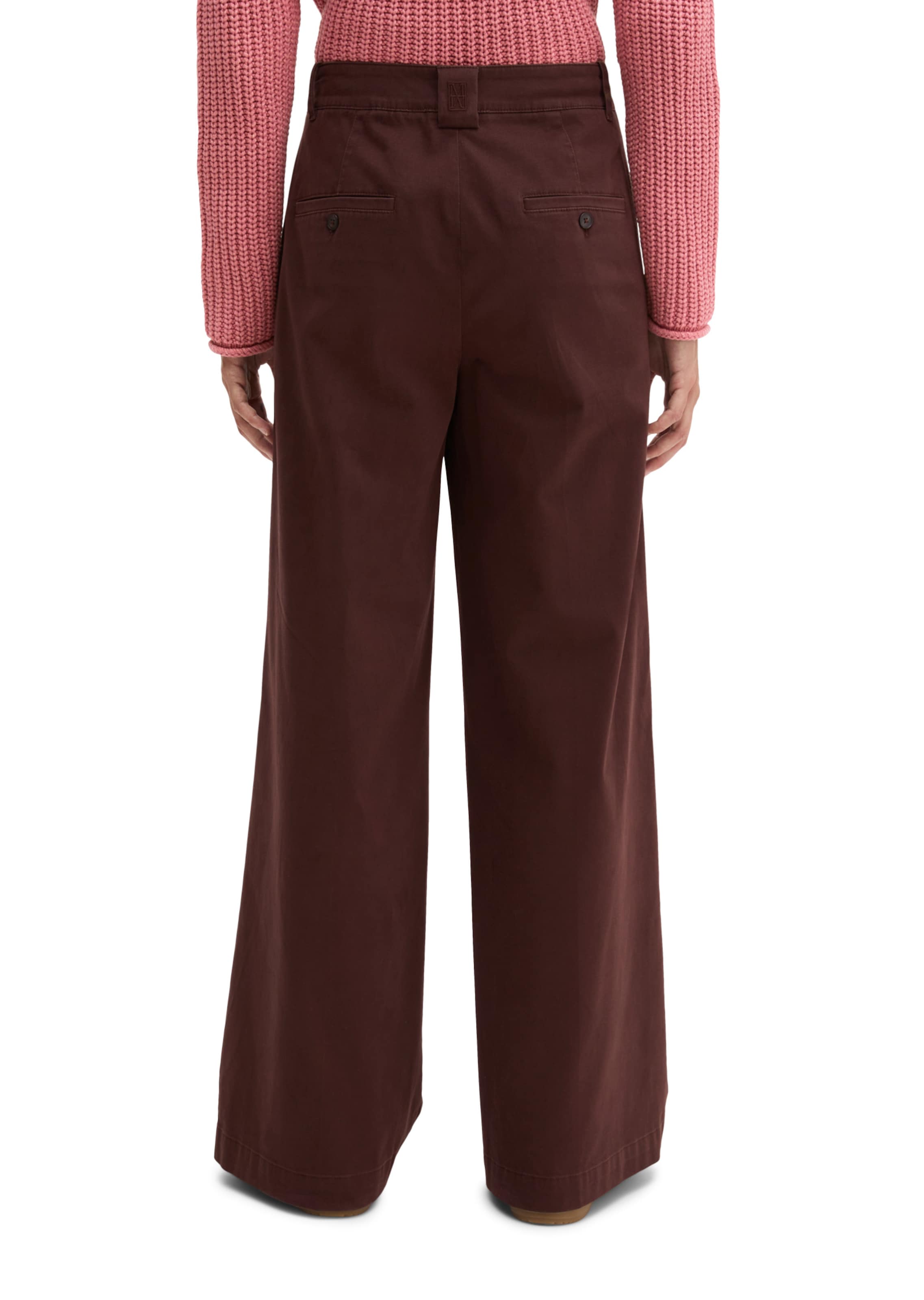 Marc O'Polo Wide leg Pants 'Margo' in Brown