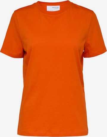 SELECTED FEMME T-shirt 'MY ESSENTIAL' i orange: framsida